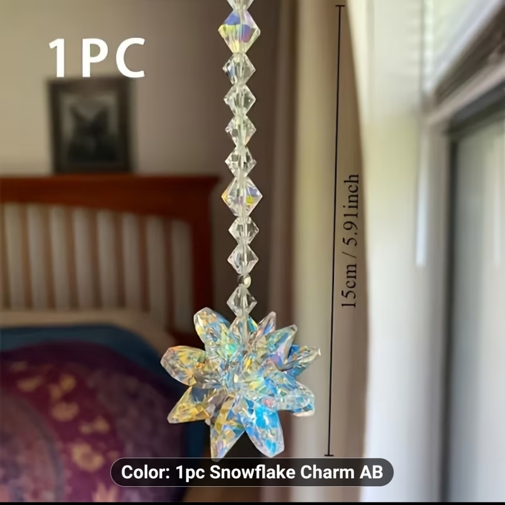 New Crystal Snowflake Hanging Suncatcher #1657-332